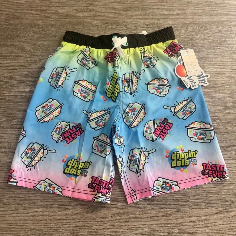 Dippin' Dots Ice Cream Boys UV50 Swim Trunks Shorts Size 10/12